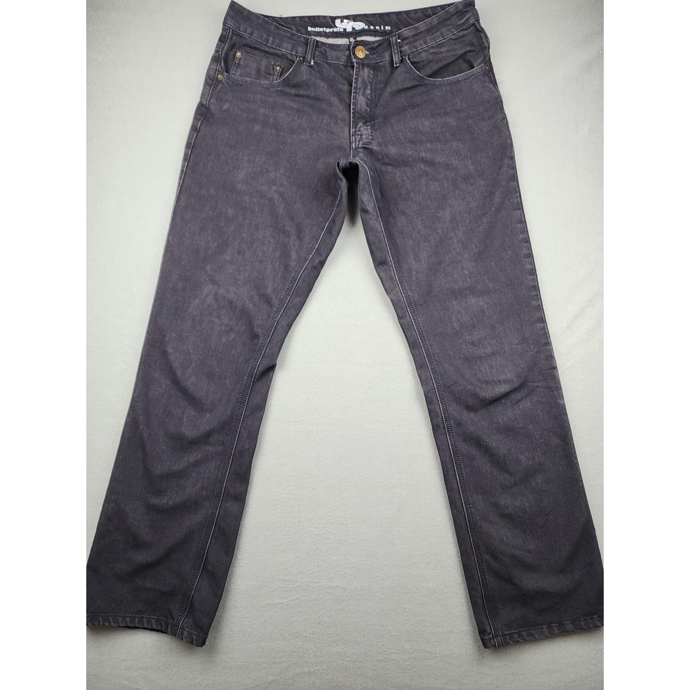 Bulletprufe Jeans Mens 34x32(31) Black Straight Stretch Denim Work Pants Casual